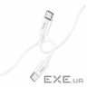 Дата кабель USB-C to USB-C 1.0m Magic silicone PD 60W X87 white HOCO (6931474783264)