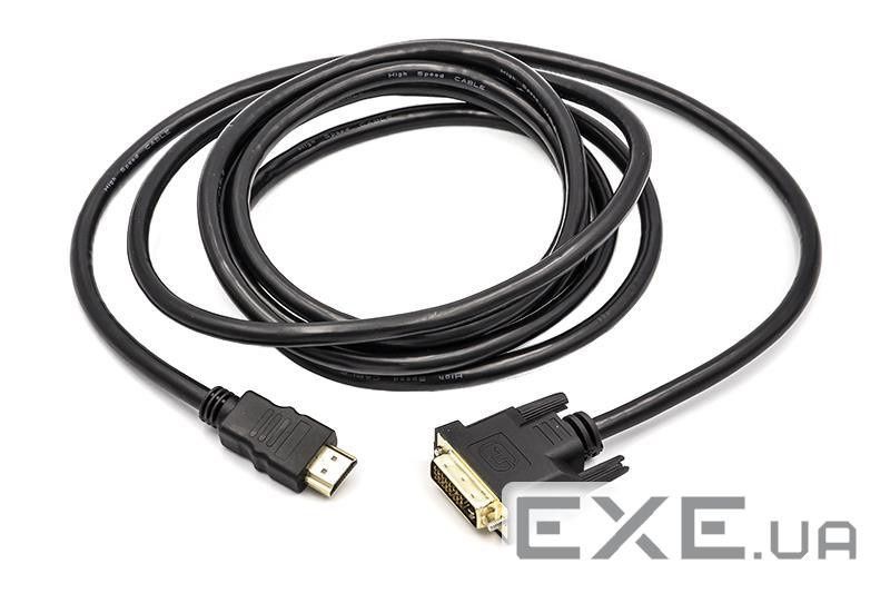 Кабель мультимедійний HDMI M to DVI M 3.0m PowerPlant (CA910991)