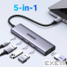 Концентратор UGREEN USB-C to HDMI + 3xUSB 3.0 + PD CM511 gray (15596)
