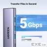 Концентратор UGREEN USB-C to HDMI + 3xUSB 3.0 + PD CM511 gray (15596)