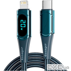 Дата кабель USB-C to Lightning 1.0m 20W Digital Display blue Essager (EXCTL-YD03)