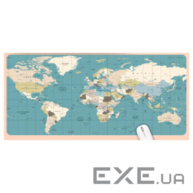 Килимок 300*700 тканинний Карта світу з боковою прошивкою, товщина 3 мм, колір Blue, Пакет (BM373) (BM373)