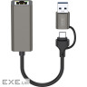 Адаптер USB-C + USB A to RJ45 Ethernet 100Mbps XO (HUB018.black)