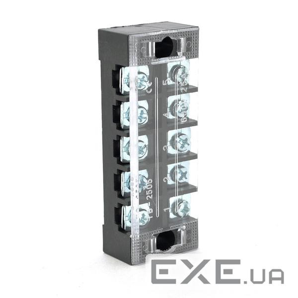 Клемна колодка 5-розрядна TB-2505 25A / 600V, перетин дроту 0,5-2,5мм2, 50 шт в упаковці, ціна за шт