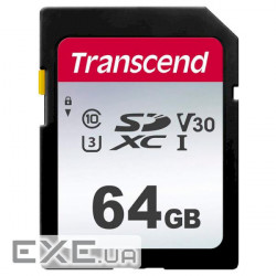 Карта пам'яті TRANSCEND SDXC 64GB UHS-I U3 V30 Class 10 (TS64GSDC300S)