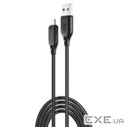 Кабель XO NB235 Zebra Series Braided USB-A to Micro - 1m (NB235_M_Black)
