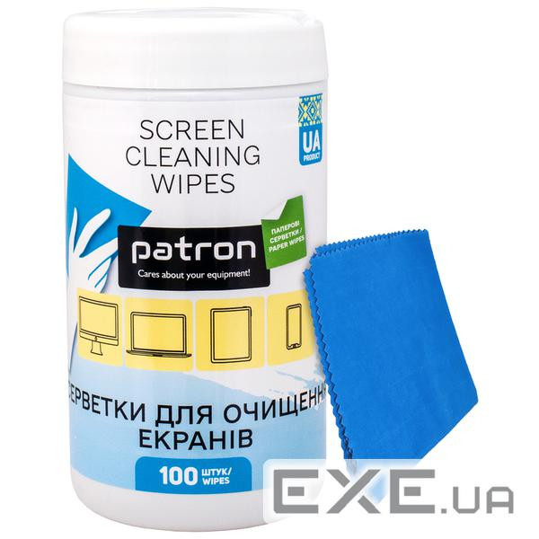 Серветки Patron for TFT/PDA/LCD 100pcs F3-059 + microfiber 20х20cm (CS-PN-BUNDL-5)