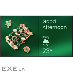 55" 16:9 ADS РК дісплей, 3840х2160, 350 кд/м2, 18/ 7, ОС Андроід 14.0, 2xHDMI 2.0/2xU (9H.S41TB.RE2)