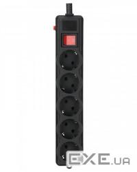 Мережевий фільтр GEMBIRD SPG5-G-15B-PRO Black, 5 розеток, 4.5м