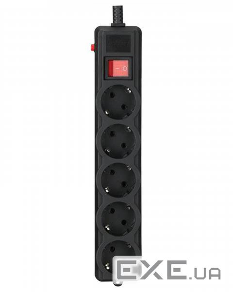 Мережевий фільтр GEMBIRD SPG5-G-15B-PRO Black, 5 розеток, 4.5м