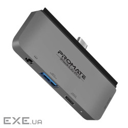 Концентратор USB Type-C Promate PadHub-Pro 4 in 1 Grey (padhub-pro.grey)