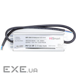 Блок живлення HiSmart 12V, 12,5A, 150W, PFC, IP67 (NPF-150-12)