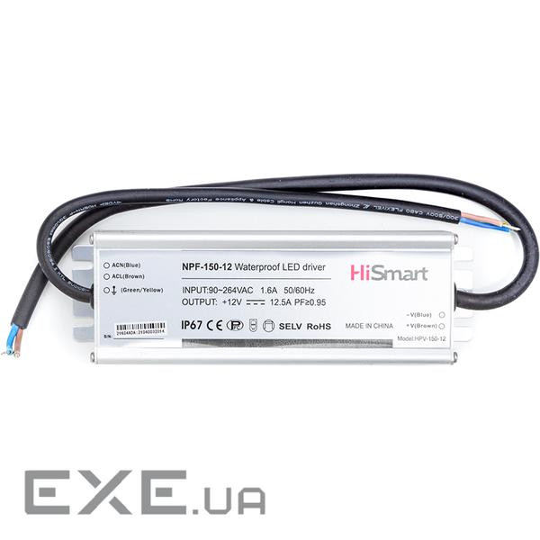 Блок живлення HiSmart 12V, 12,5A, 150W, PFC, IP67 (NPF-150-12)