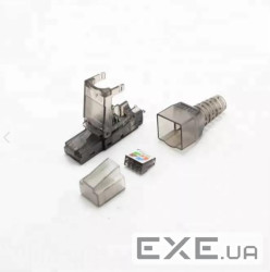 Конектор мережевий FreeEnd-RJ45 STP6a,конектор AWG22-23 ToolFree,чорний (62.09.8386-1)