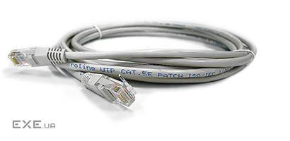 Патч-корд RJ45, UTP 5e, 3.0m, 24AWG, CU, сірий KINGDA KD-PAUT3300GY
