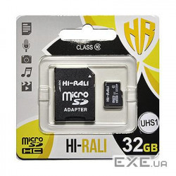 Карта пам'яті HI-RALI microSDHC 32GB class 10 (UHS-1) (з адаптером ) (HI-32GBSD10U1-01)