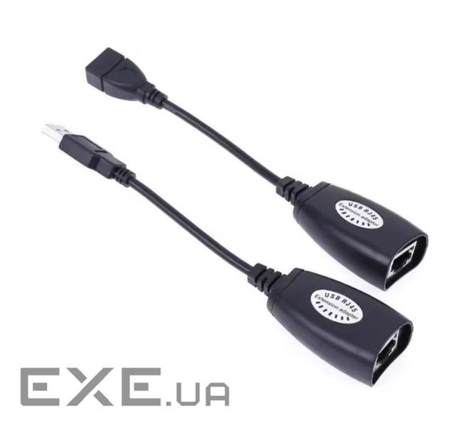 Подовжувач пристроїв USB2.0 A M/F (over RJ45),x1 40m Pas,чорний (62.09.8443-1) (62.09.8443-1)