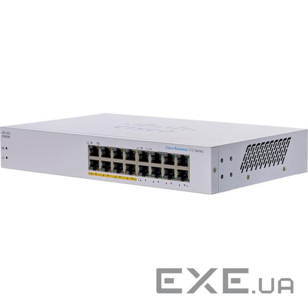Комутатор мережевий Cisco CBS110-16PP-EU