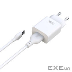 Зарядний пристрій XO L99 USB 12W + cable USB to Lightning white (L99-L-WH)