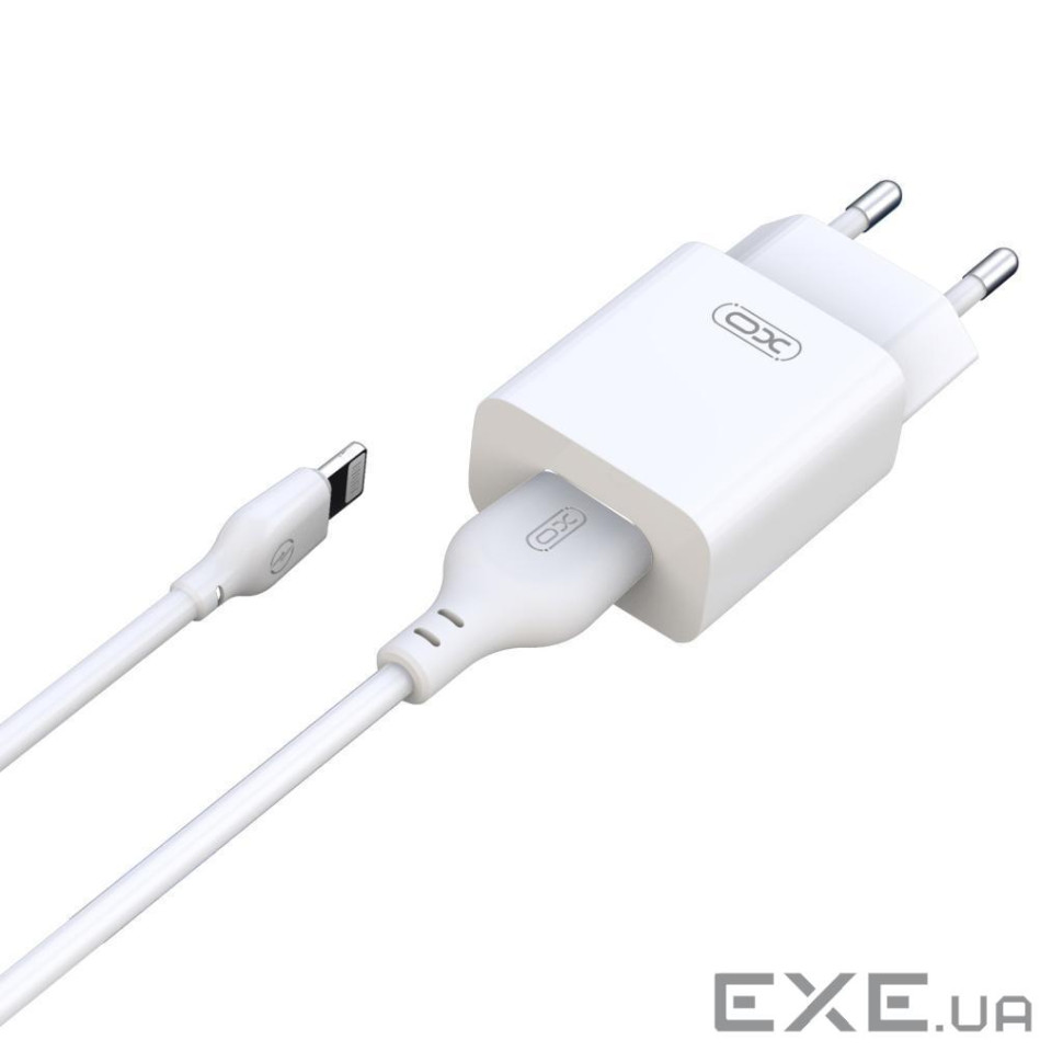 Зарядний пристрій XO L99 USB 12W + cable USB to Lightning white (L99-L-WH)