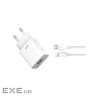 Зарядний пристрій XO L99 USB 12W + cable USB to Lightning white (L99-L-WH)