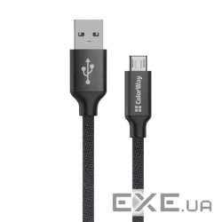 Дата кабель USB 2.0 AM to Micro 5P 2.0m black ColorWay (CW-CBUM009-BK)