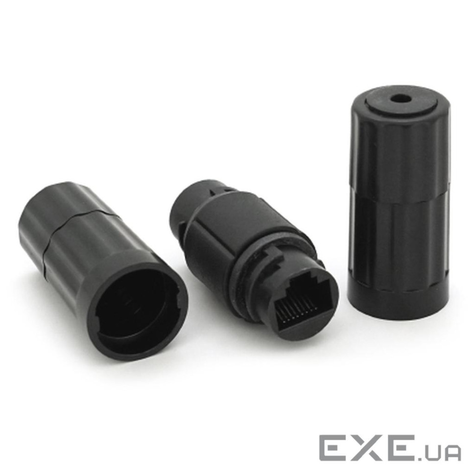 Зрощувач Voltronic 1+1 RJ45 UTP 5e 8P8C IP68, black (16628)