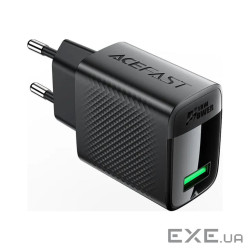 Зарядний пристрій Acefast USB-A 20W + Type-C cable A90 Fast Charger Black (6974316280064)