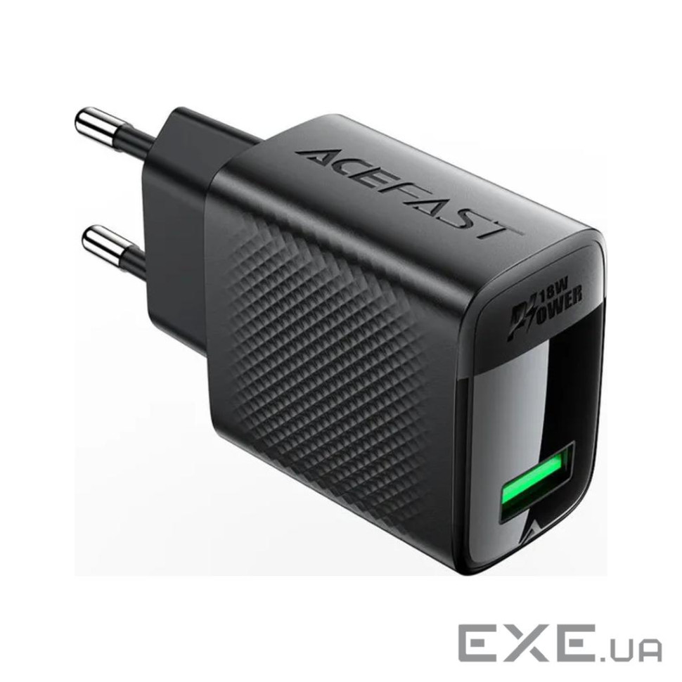 Зарядний пристрій Acefast USB-A 20W + Type-C cable A90 Fast Charger Black (6974316280064)