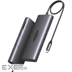 Док-станція USB3.2 Type-C --> HDMIx2,8K30Hz/4K60Hz/3xUSB-A/2xUSB-C 3.2/ RJ45/SD/TF/PD 100W C (15534)