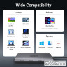 Док-станція USB3.2 Type-C --> HDMIx2,8K30Hz/4K60Hz/3xUSB-A/2xUSB-C 3.2/ RJ45/SD/TF/PD 100W C (15534)