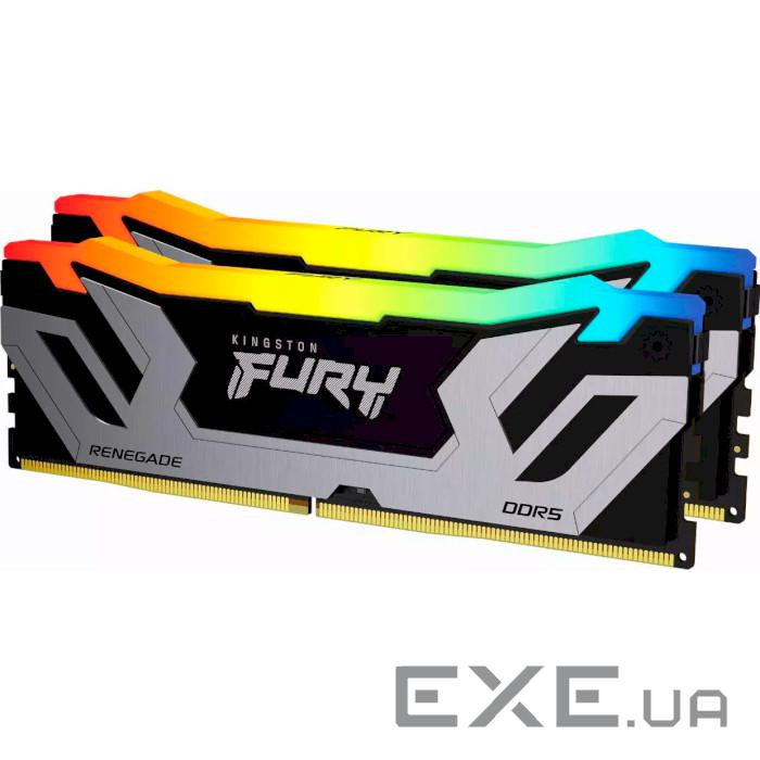 Модуль пам'яті KINGSTON FURY Renegade RGB Black/Silver DDR5 8800MHz 48GB Kit 2x2 (KF588CU42RSAK2-48)