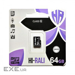 Карта пам'яті Hi-Rali 64GB microSD class10 UHS-I U3 (HI-64GBSDU3CL10-00)