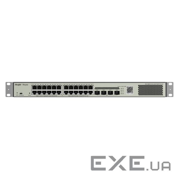 Комутатор Ruijie Reyee RG-NBS3100-24GT4SFP-P-V2 (24xGE PoE+, 4xSFP, max PoE 370W, 19-inch Rack-moun