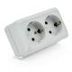 Розетка подвійна із заземленням зовнішнього монтажу, O0128, White