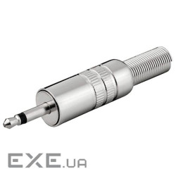 Штекер FreeEnd-Jack 3.5mm 2pin,/M конектор Mono Metal+захист,срібний (75.01.1012-1) (75.01.1012-1)