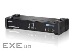 2-портовий KVMP комутатор з підтримкою USB, DVI, кабелі в комплекті, аудіо 7.1 (CS1782A-AT-G)