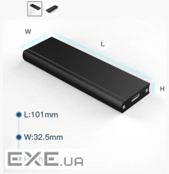 Зовнішня кишеня M.2 на Type-C USB 3.1 (F) Gen2, 10 Gb/s, 2TB, B key NGFF Black (S1014)