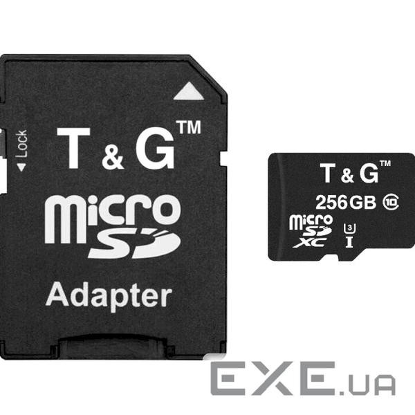 Карта пам'яті microSDXC, 256Gb, Class10 UHS-3, T&G, SD адаптер (TG-256GBSD10U3-01)