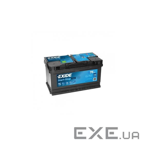 Акумулятор автомобільний EXIDE START-STOP EFB 75A (EL752)