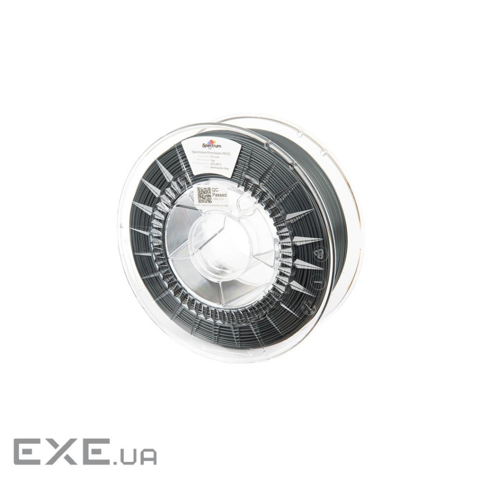 Пластик для 3D-принтера Spectrum PET-G Premium 1.75mm ANTHRACITE GREY 1kg (RAL 7016) (80833)