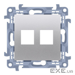 Адаптер информационный SIMON10 2xRJ45 Keystone, серебро (CKP2.01/43)