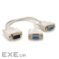 Розгалужувач VGA 0,2m, male to 2*female (тато-2*мама) ), White, OEM (YT-S VGA(M) / 2VGA(F)-0.2mW)