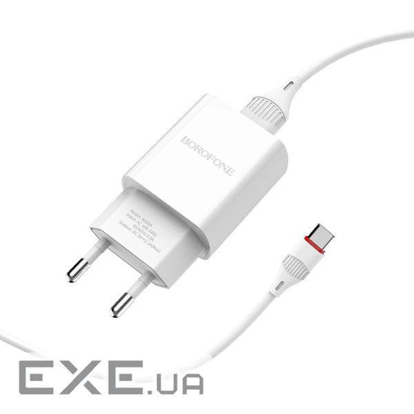 Зарядний пристрій BOROFONE BA20A Sharp single port charger set(Type-C) White (BA20ACW)