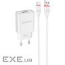 Зарядний пристрій BOROFONE BA20A Sharp single port charger set(Type-C) White (BA20ACW)