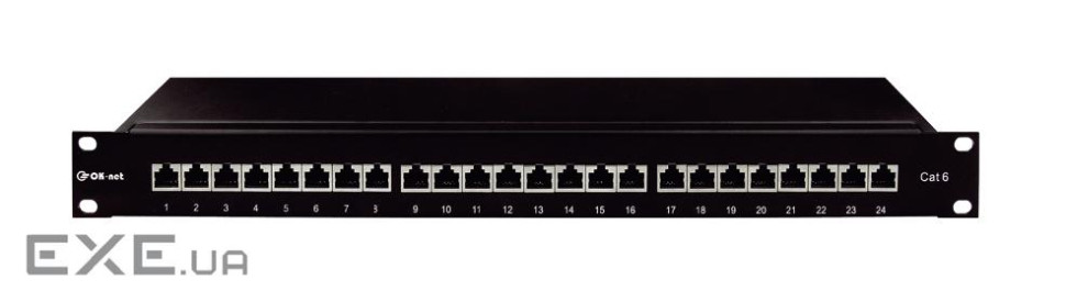 Патч-панель OK-net 24 порти Кат.6 UTP (OK-PP200-6U24)