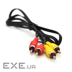 Кабель Audio-Video 2хRCA (тато) => 2хRCA (тато), CCA, круглий, Black, 1,0 м, (Пакет) (14 (14720 1м) )