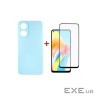 Чохол до мобільного телефона Dengos Kit for OPPO A78 4g case + glass (ice blue) (DG-KM-04)
