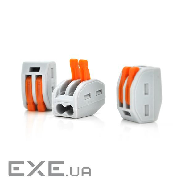 Клемна колодка натискна 2-дротова Wago, Grey (K222-412) (13285)