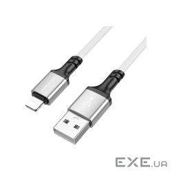 Дата кабель USB 2.0 AM to Lightning silicone BX83 white BOROFONE (6974443386363)